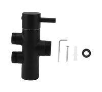 Adfaga Inverseur de pomme de douche noir, antirouille, anti-fuite, bras de douche mural, vanne de dérivation avec contrôle de l'eau chaude, pour salle de bain, lavabo, toilettes, e