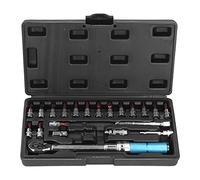 Adfaga Jeu de clés dynamométriques réglables professionnelles, entraînement 1/4 pouces, 5, 25 N.m, kit d'entretien de moto avec cliquet à 72 dents, diverses têtes de douilles, étui