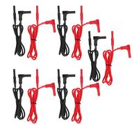 Adfaga Kit de 5 câbles de test de fiche banane mâle à mâle, fiches droites à angle droit de 4 mm, fils de test en laiton à haute conductivité pour multimètre, tests électriques, ré