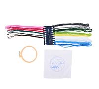 Adfaga Kit de broderie de bricolage Round Shape Tree Pattern Craft Keychain Pendant Pendard Bookmark with Sewing Needles Starter Setter pour débutants Gift Handmade Gift Polyester