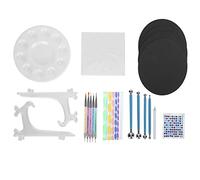 Adfaga Kit de peinture mandala 34 pièces, outils de pointage DIY avec stylet en acier inoxydable, bâtons acryliques pour toile de roche, papier, dessin artistique et conception d'o