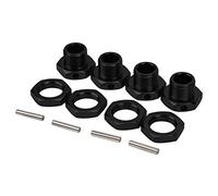 Adfaga Kit de pilotes hexagonaux de roue RC, ensemble de coupleurs hexagonaux en alliage d'aluminium de 17MM, pièces de mise à niveau durables pour voitures 1/8 HABAO TEAM C RC, 4 (Noire)