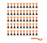 Adfaga Kit de système de nivellement de carrelage réglable, recyclable, haute planéité, entretoises professionnelles pour installation de carrelage mural, acier inoxydable PP, 51 p