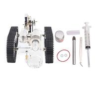 Adfaga Kit éducatif de Sciences physiques avec modèle de réservoir de Moteur Stirling avec chenilles en Caoutchouc et Corps en Acier Inoxydable, expérience d'apprentissage de la ph