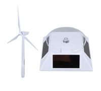 Adfaga Kit Scientifique éducatif de Moulin à Vent à énergie Solaire, décor de Bureau à Turbine à Double Fonction pour Salle de ureau à Domicile, Plastique 26.7x11x12.5CM