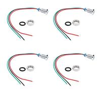 Adfaga LED ronde pré-câblée double couleur 8 mm à cathode commune 36 V lumières métalliques en laiton chromé pour modification d'ordinateur de voiture ensembles industriels (Rouge Vert)