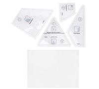 Adfaga Les dirigeants de courtepointe professionnels définissent 4pcs Modèles de couture en acrylique transparent outils de mesure non glissants pour les projets d'artisanat de bri