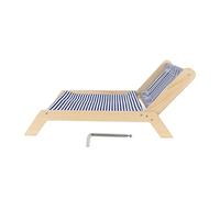 Adfaga Lit hamac pour Chat avec Cadre en Bois, Meubles surélevés Robustes et Anti-secouements pour Animaux de Compagnie avec griffoir pour Chatons d'intérieur et d'extérieur, utili (Chaise de Plage)