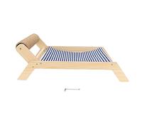 Adfaga Lit hamac pour Chat avec Cadre en Bois, Meubles surélevés Robustes et Anti-secouements pour Animaux de Compagnie avec griffoir pour Chatons d'intérieur et d'extérieur, utili (Lit à roulettes