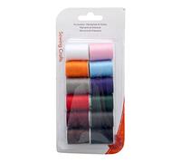 Adfaga Lot de 12 fils à coudre en polyester de qualité supérieure, colorés, pour broderie, couture, matelassage et travaux manuels. Fils résistants et durables, couleurs assorties.