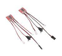 Adfaga Lot de 2 contrôleurs de vitesse ESC brossés 30 A, contrôle bidirectionnel à double moteur avec protection contre la surchauffe pour voitures axiales SCX24 1/24 RC, design c