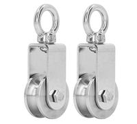 Adfaga Lot de 2 roues de poulie à câble robustes en acier inoxydable 304 avec rotation à 360 degrés et doubles roulements pour soulever des équipements de fitness, ascenseurs et ma