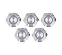 Adfaga Lot de 5 interrupteurs à bouton-poussoir momentané en métal éclairé par LED, tactile, auto-réinitialisant avec bornes à vis, pour contrôle industriel marin automobile, 16 mm (DC3~6 V Blanc)