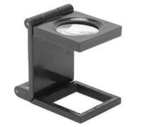 Adfaga Loupe Pliante lentille en Verre Optique 10X avec échelle Fixe loupe portative à Trois Volets pour la Lecture, l'inspection, la Fabrication de Bijoux et de Montres, Noir 1,77