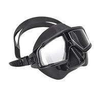 Adfaga Lunettes Professionnelles Anti-buée pour plongée , Grande Vue, Faible Volume, avec lentille cambrée, pour plongée en apnée, plongée sous-Marine, Adultes, Hommes, Femmes, NOI (Noire)