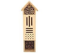 Adfaga Maison en Bois Naturel pour Abeilles, hôtel, pollinisateur, Habitat pour Jardin, décoration extérieure, abri bénéfique en bûches, Pommes de pin, 18.7oz