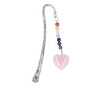Adfaga Metal Crystal Bookmark Antique Vintage Silver Heart en forme de pendentif en forme de perles de perles de lecture Durable Companion For Book Lovers Writers Étudiants Alloy C