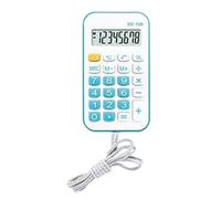 Adfaga Mini Calculatrice de Poche, Calculatrice de Fonction de Base Portable pour étudiants, Bureau avec Corde Tendance, matériau ABS léger et Durable, Petite Taille, Facile à tran (Bleue)