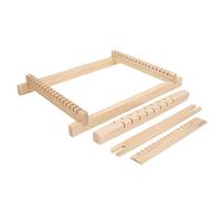 Adfaga Mini machine à tisser traditionnelle en bois, métier à tricoter fait à la main, kit d'artisanat éducatif pour débutants et matériau en bois massif 22,1 x 16 x 2,8 cm