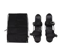 Adfaga Mini Patins de Ski Courts réglables, légers et durables, Chaussures de Patinage sur Neige pour Adultes avec contrôle amélioré de la mobilité, Nylon ABS Noir, Alliage d'alumi