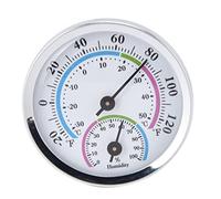 Adfaga Mini thermomètre et hygromètre d'intérieur 2 en 1 en aluminium argenté, compact, numérique, moniteur de température et d'humidité, pour maison, bureau, serre, entrepôt, 5,7