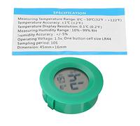 Adfaga Mini thermomètre numérique LCD forme ronde température humidité mètre installation intégrée pour reptile animal intérieur voiture ABS noir blanc vert (Verte)