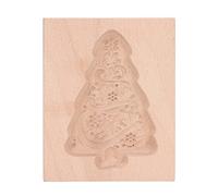 Adfaga Moule à biscuits en bois sculpté à la main, presse à biscuits en bois de hêtre, gaufrage pour biscuits en pain d'épices, cuisson, décoration, outils de cuisine, cadeau de va (Arbre de Noël)