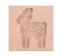 Adfaga Moule à biscuits en bois sculpté à la main, presse à biscuits en bois de hêtre, gaufrage pour biscuits en pain d'épices, cuisson, décoration, outils de cuisine, cadeau de va (Biche)