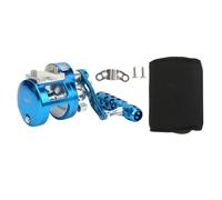 Adfaga Moulinet de pêche Professionnel Baitcasting en métal Double Rapport de Vitesse 25 kg Forte traînée Roue de pêche en Eau Douce en Eau salée avec Interrupteur d'alarme Creux p (LD06L (Main