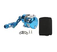 Adfaga Moulinet de pêche Professionnel Baitcasting en métal Double Rapport de Vitesse 25 kg Forte traînée Roue de pêche en Eau Douce en Eau salée avec Interrupteur d'alarme Creux p (LD04L (Main