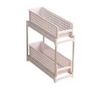 Adfaga Organisateur de Chariot de Rangement Roulant, unité de Rangement Mobile à Hauteur réglable, Peu encombrant avec Conception extractible pour Cuisine, Salle de Bain, Chambre à (2 Niveaux)