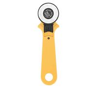 Adfaga Outil de coupe flexible et durable de qualité professionnelle, coupeur rotatif de 45 mm pour tissus, cuir, papier, projets de couture, poignée jaune 4,4 cm