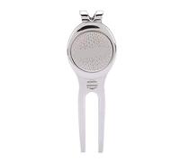 Adfaga Outil de Divot de Golf en Alliage de Zinc de qualité supérieure avec marqueur de Balle, Conception Durable, légère et antidérapante pour Les golfeurs, Argent (D102 Argent)