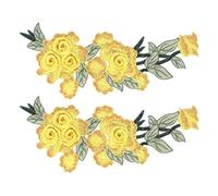 Adfaga Patch Brodé À Coudre Sur Fleur Coton Environnemental Unique Accessoires De Vêtements De Bricolage Pour Gilets Chapeaux Matériel Sûr De Qualité Supérieure Patchs De Couture D (Jaune)