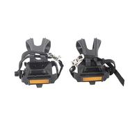 Adfaga Pédales de vélo en Nylon avec cale-Pieds, Sangles antidérapantes, légères et résistantes, pour VTT et vélos de Route. Installation Facile. Noir, 112 x 79 mm. Lot de 1 Paire.