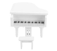 Adfaga Piano à Queue Miniature en Bois avec Tabouret, échelle 1:12, Meubles de Maison de poupée, modèle décoratif Exquis fabriqué à la Main pour Les collectionneurs et Les Amateurs (Blanche)