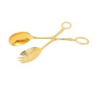 Adfaga Pince à salade en métal style européen pince à ciseaux polyvalente élégante pour gâteau pain fruits maison cuisine fête buffet ustensile en alliage de zinc (Or)