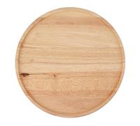 Adfaga Plateau rond en bois épais de 30cm, plateau de service robuste pour le petit déjeuner, les collations à Pizza, les repas en famille, grande assiette en bois Composite