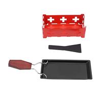 Adfaga Portable Non Stick Fromage Raclette Rotatif Plateau De Cuisson Cuisinière Ensemble pour La Maison Cuisine Griller Mini Raclette Grill Fait de Prime En Acier Au Carbone Rouge