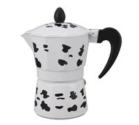 Adfaga Pot à motif de vache à lait, cuisinière en aluminium, machine à expresso compacte et Portable, pour Camping, voyage, usage domestique, capacité de 3 tasses (3 tasses 150ML)