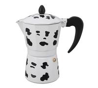 Adfaga Pot à motif de vache à lait, cuisinière en aluminium, machine à expresso compacte et Portable, pour Camping, voyage, usage domestique, capacité de 3 tasses (6 tasses 300ML)