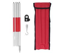 Adfaga Poteau à prisme en alliage d'aluminium, tige d'arpentage de station totale à 4 sections avec bulle de niveau, filetage universel de 1/4 po, haute stabilité pour l'enquête su