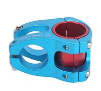 Adfaga Potence de guidon courte en alliage d'aluminium usiné CNC haute résistance avec anneau de conversion de 31,8 mm 35 mm pour vélos de route, vélos de montagne BMX DH, légère e (Bleue)