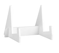 Adfaga Présentoir de livre en acrylique, support de livre, Transparent, léger, Durable pour le bureau, la cuisine, la maison, robuste, Portable, gain de place (Blanche)