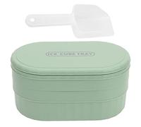 Adfaga Presse Bac à Glaçons 72 Cubes Grande Capacité Silicone avec Couvercle Machine à Glaçons Facile à Presser pour la Maison Bar Fête Cuisine Congélateur Moule à Glace Conception (Verte)