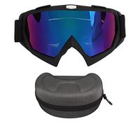 Adfaga Professionnel Lunettes De Ski 400 Protection Coupe-Vent Anti Brouillard OTG Conception Sangle Réglable pour le Snowboard Vélo Moto Équitation Noir Mat Cadre avec Étui De (Objectif coloré)