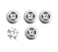 Adfaga RC Car Metal Wheel Rim High Performance CNC Pièces de mise à niveau durables usinées pour MN D90 MN99 MN91 FJ45 Modèle 45 mm de diamètre argenté Titane noir Couleur 4PCS SET (Silver MN-027)