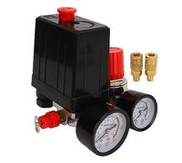 Adfaga Régulateur de pression de compresseur d'air en laiton 0 180 PSI, vanne de commande réglable avec manomètre, kit 3 en 1 pour compresseurs d'air industriels et domestiques