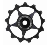 Adfaga Roue de vélo en Alliage d'aluminium CNC 11T 13T, poulie de dérailleur arrière avec roulements à Billes, légère et Durable, antirouille pour vélos de Route de Montagne, Noir, (13T)