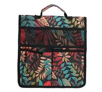 Adfaga Sac de Rangement Robuste pour Outils de Jardin, fourre-Tout de Jardinage Pliable en Tissu Oxford 600D avec Plusieurs Poches pour Organiser l'équipement de Travail en Plein a (Feuilles Rouges)